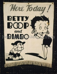 BETTY BOOP & BIMBO cloth banner '30s