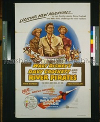 DAVY CROCKETT & THE RIVER PIRATES 1sh '55