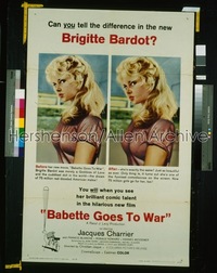 BABETTE GOES TO WAR 1sh '59