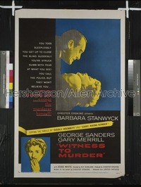 WITNESS TO MURDER 1sh '54