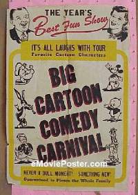 #223 BIG CARTOON COMEDY CARNIVAL 1sh '40s 