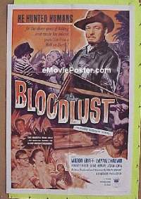 f321 BLOODLUST one-sheet movie poster '61 Hell on earth!