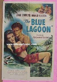 #294 THE BLUE LAGOON 1sh '49 Simmons, Houston 