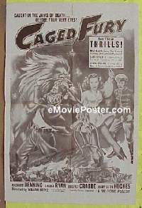 #043 CAGED FURY 1sh '48 Denning, Ryan 