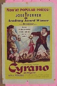 #275 CYRANO DE BERGERAC 1sh '51 Jose Ferrer\ 