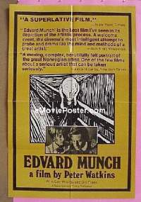 #377 EDVARD MUNCH 1sh '74 biography 