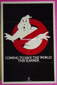 #4587 GHOSTBUSTERS teaser 1sh #1 '84 Murray 