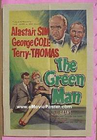 #314 THE GREEN MAN English 1sh '56 Sim, Cole 