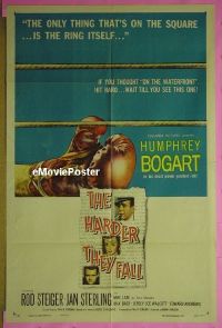 #299 HARDER THEY FALL 1sh '56 Bogart 