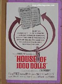 P863 HOUSE OF 1000 DOLLS one-sheet movie poster '67 Vincent Price