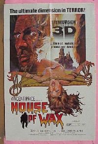 #127 HOUSE OF WAX 1sh R70s 3D, Vincent Price 