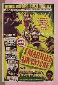 #189 I MARRIED ADVENTURE 1sh R40s, cannibals! 