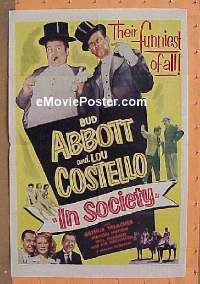 #270 IN SOCIETY 1sh R53 Abbott & Costello 