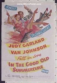 P890 IN THE GOOD OLD SUMMERTIME one-sheet movie poster '49 Judy Garland