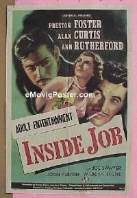 #194 INSIDE JOB 1sh '46 Foster, Curtis 