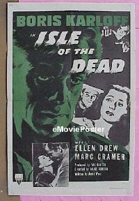 #399 ISLE OF THE DEAD 1sh R57 Karloff 