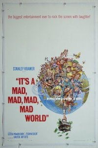 B280 IT'S A MAD, MAD, MAD, MAD WORLD linen one-sheet movie poster