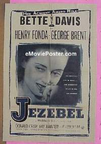 #204 JEZEBEL 1sh R48 Bette Davis, Fonda,Brent 