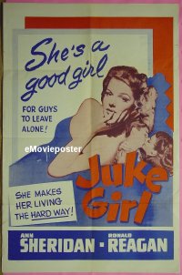 #355 JUKE GIRL 1sh R50s great bad girl image! 