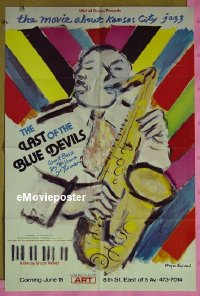 #371 LAST OF THE BLUE DEVILS 24x36 special '79 art of jazz musician playing sax by Ensrud!