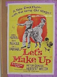 Q039 LET'S MAKE UP one-sheet movie poster '56 Errol Flynn, Neagle