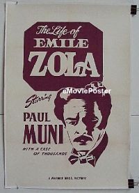 #081 LIFE OF EMILE ZOLA linen 1sh '37 Muni 