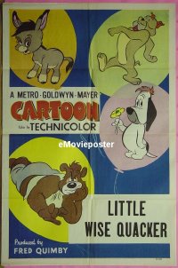 #385 LITTLE WISE QUACKER 1sh '52 cartoon! 