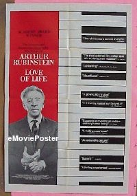 #334 LOVE OF LIFE 1sh '69 Arthur Rubinstein 