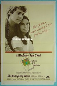 #4949 LOVE STORY 1sh '70 Ali MacGraw 