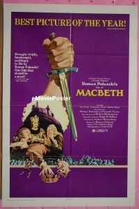 #467 MACBETH 1sh '72 Roman Polanski 