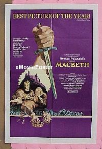 #341 MACBETH 1sh '72 Roman Polanski 