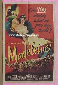 #343 MADELEINE 1sh '50 David Lean 