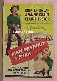 #148 MAN WITHOUT A STAR 1sh '55 Douglas 