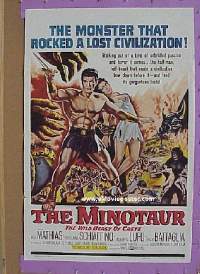 Q168 MINOTAUR one-sheet movie poster '61 sword & sandal, Mathias