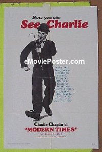 #336 MODERN TIMES 1sh R72 Charlie Chaplin 