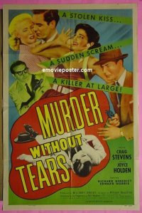 #1555 MURDER WITHOUT TEARS 1sh '53 Stevens 