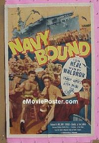 #381 NAVY BOUND 1sh '51 Neal, boxing! 