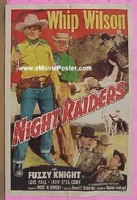 #389 NIGHT RAIDERS 1sh '52 Whip Wilson 