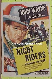 #187 JOHN WAYNE stock 1sh 1953 great image of The Duke, Night Riders