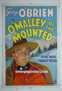 B293b O'MALLEY OF THE MOUNTED linen one-sheet movie poster '36