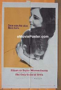 #198 ONLY GAME IN TOWN 1sh '69 Liz Taylor 