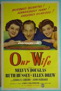 #5134 OUR WIFE 1sh '41 Melvyn Douglas 