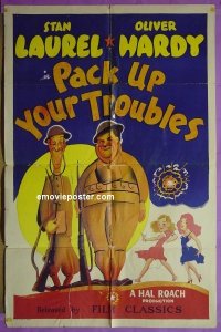 #5139 PACK UP YOUR TROUBLES 1sh R1944 great! 