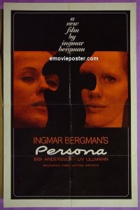 #5168 PERSONA 1sh '67 Ingmar Bergman, Ullmann 