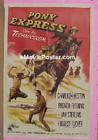 #397 PONY EXPRESS 1sh '53 Charlton Heston 