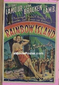 #403 RAINBOW ISLAND 1sh '44 Lamour, Bracken 