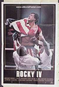 s156 ROCKY 4 one-sheet movie poster '85 Sly Stallone, Lundgren