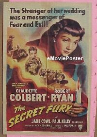 #463 SECRET FURY 1sh '50 Colbert, Ryan 