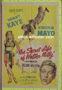 #224 SECRET LIFE OF WALTER MITTY 1sh '47 Kaye 