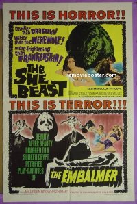 #1330 SHE BEAST/EMBALMER 1sh '66